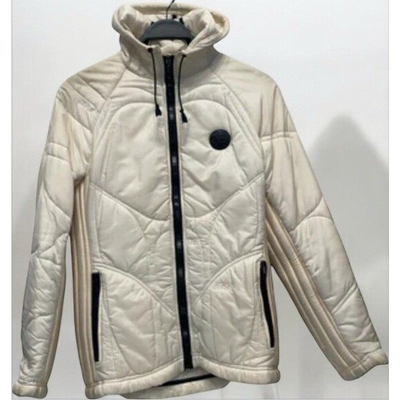 Jean Paul Gaultier 90s vintage Ivory quilted Hooded jacket Size Small - Picture 1 of 12